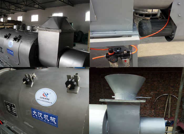 氣旋篩：電機(jī)，進(jìn)料口，氣壓裝置等特寫圖片