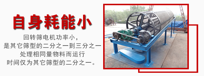 滾筒篩耗能小，使用壽命長，維修方便