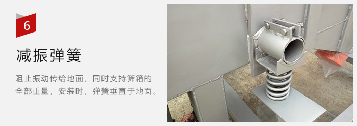 減振彈簧為減少篩箱與支撐裝置之間的摩擦而產(chǎn)生。